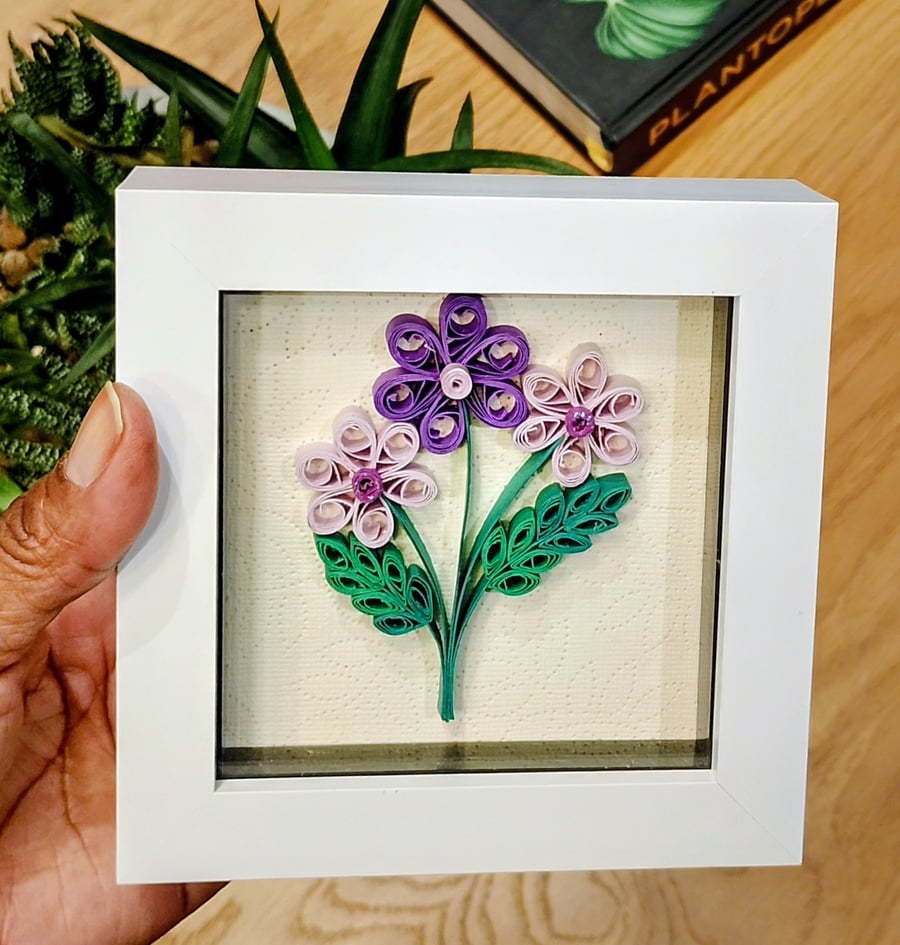 ‘Purple Petals’ Paper Flower Frame
