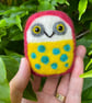 Needle felting kit - cute colourful owl (red) - Image 2