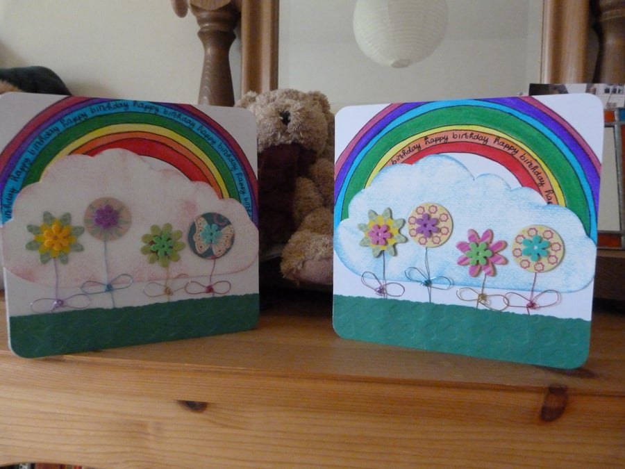 Personalised Childs Rainbow Biirthday Card