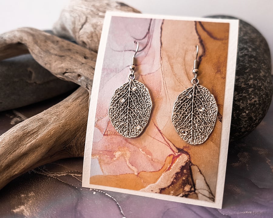 Swarovski crystal leaf deals earrings