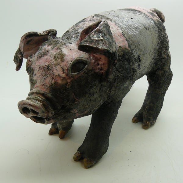 Clay Raku fired Piglet