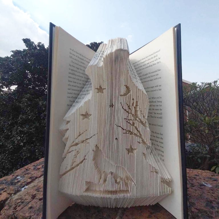 Howling Wolf COMBI Book Folding Pattern -  EMAILED PDF PATTERN