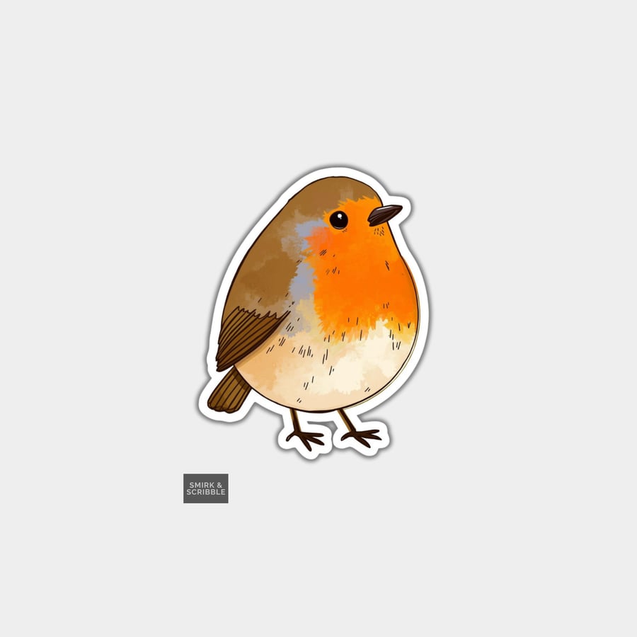 Image of Funny Vinyl Sticker For Adults - Cute Robin