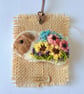 Guinea Pig Brooch Felted and Embroidered