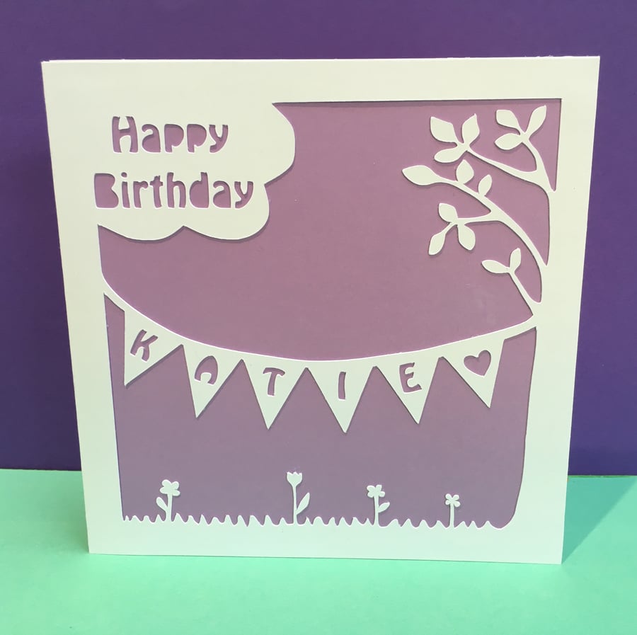 Bunting Birthday Card - Personalised