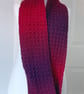 Crocheted Infinity Scarf with a Twist - Ruby Colours - Wool Mix Yarn - Image 4