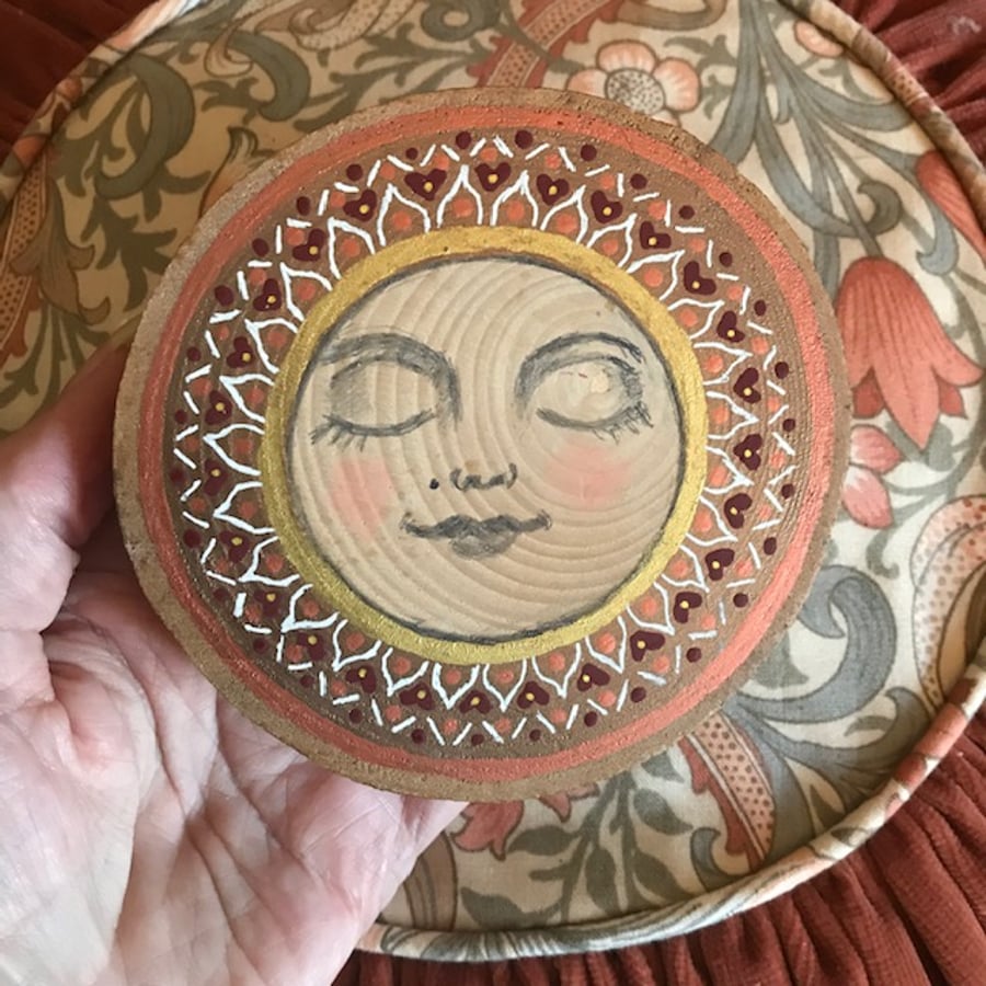 Painted mandala wood slice