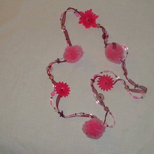 Pink PomPom necklace