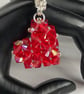 Handbag Charm, Red Crystal Heart, with a Chainmaille Chain and Keyring - Image 5