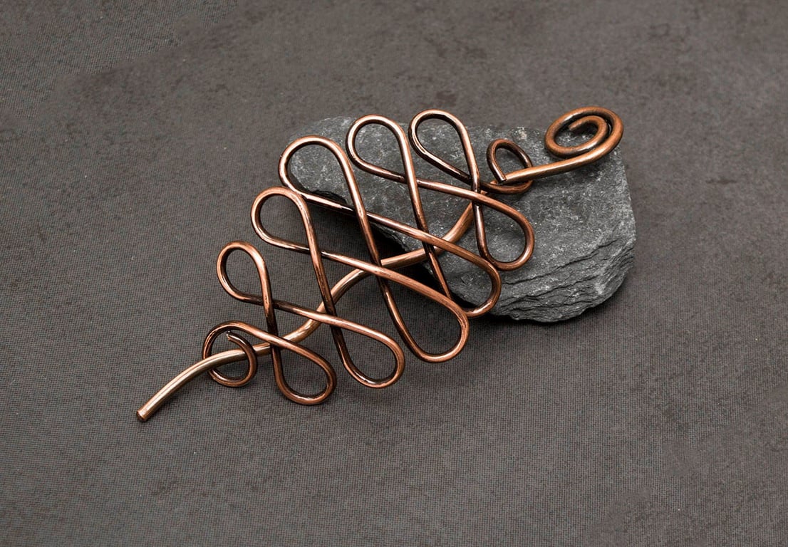 Antique copper Hair slide, solid copperhair barrette,Hair Accessories,celtic 