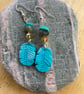 Turquoise Fimo earrings
