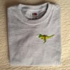 Dinosaur T-shirt, age 5-6, hand embroidered