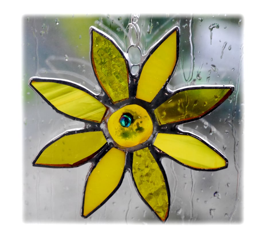 Sunflower Suncatcher Handmade Stained Glass 031