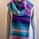 Multi colour scarf in purples and blues