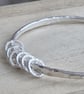 Silver spinner ring bangle, Chunky bangle with fidget rings, 60th birthday gift - Image 1
