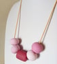 PINK CHUNKY POLYMER CLAY NECKLACE - HOLIDAY JEWELLERY -  FREE SHIPPING  - Image 1