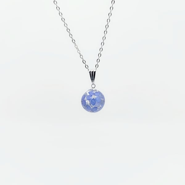 Pressed Forget-me-not Necklace
