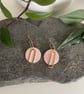 Pale pink and brass polymer clay earrings  - Image 2