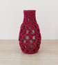 Macrame covered vase, small bud vase
