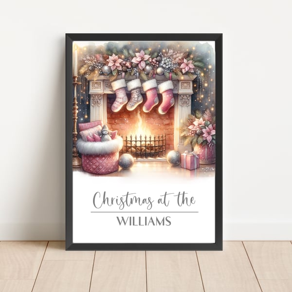Personalised Christmas Print Wall Art Home Decor Festive Gift