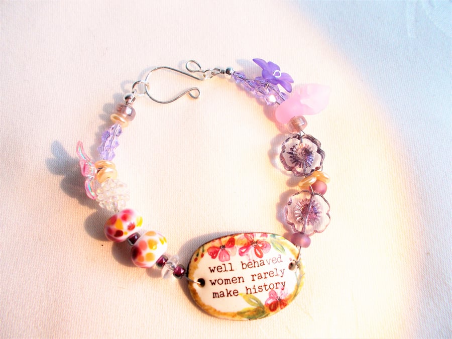 Well Behaved Women Inspirational Quote Bracelet 