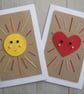 Make a happy heart and sunshine card - Mini craft kit - Sew your own 