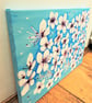 Original Cherry Blossom Painting, Floral Art on Canvas, A4 size, Unframed - Image 6
