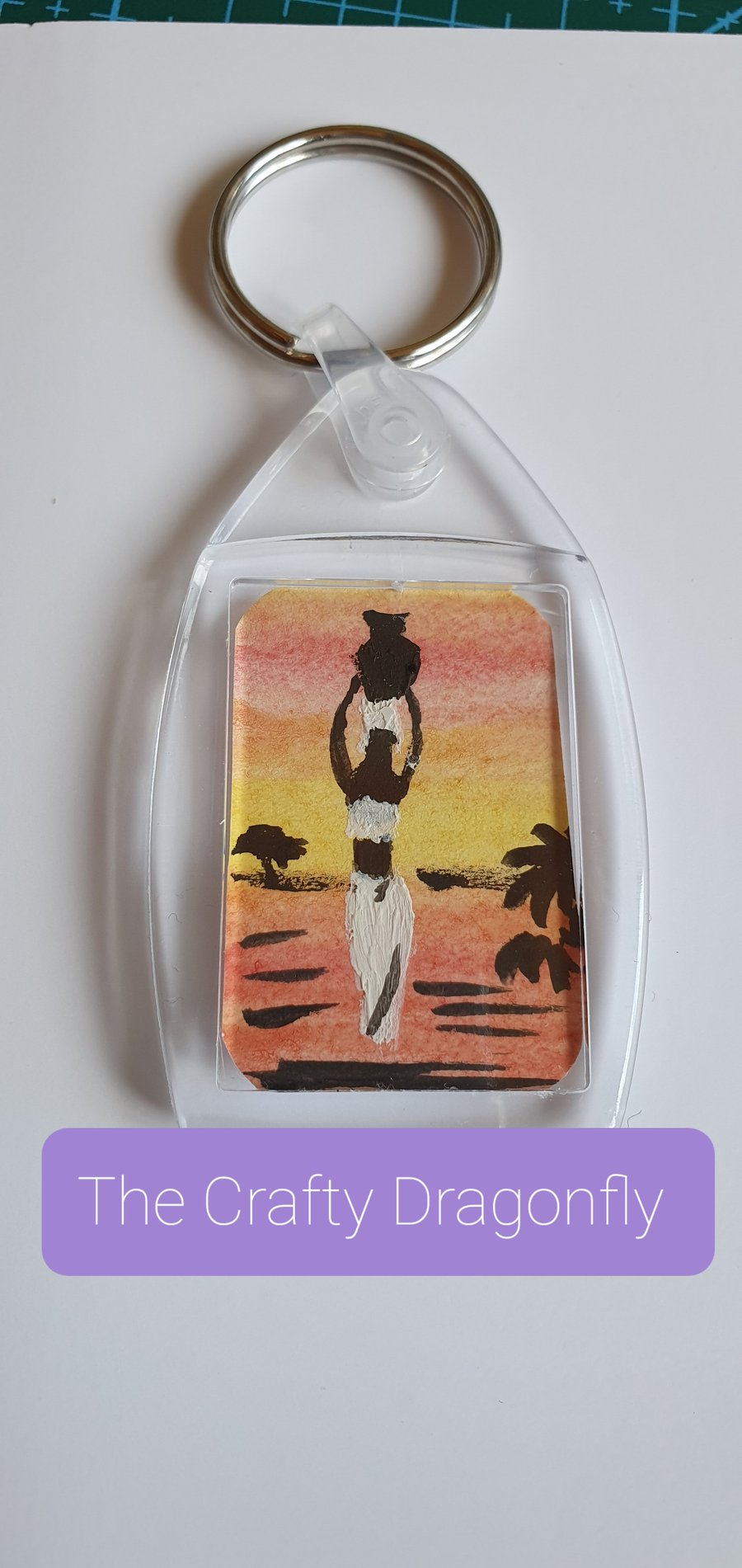 Hand Painted Miniature Watercolour Keyring
