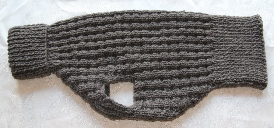 Hettie Whippet Hand Knitted Grey 'Thermal Stitch' Tank