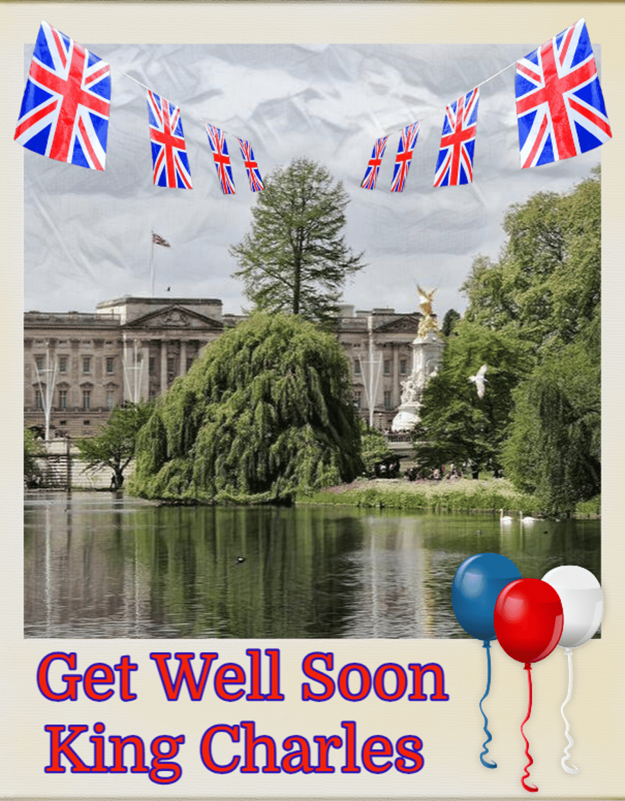 Get Well Soon King Charles Card A5