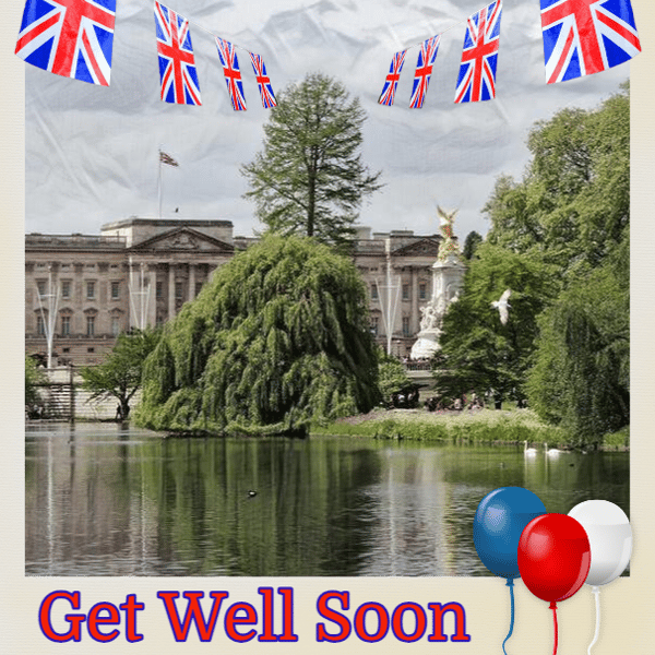 Get Well Soon King Charles Card A5