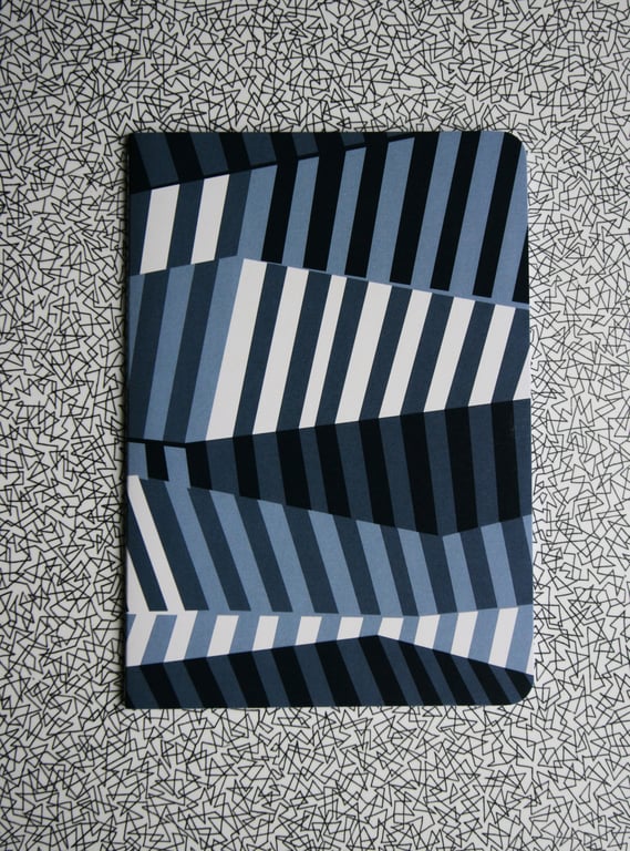 Mid Century Abstract A5 Blank Notebook - Dazzle 'Seam'