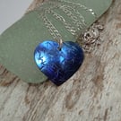 Small Star Print Coloured Titanium Heart Pendant Necklace - UK Free Post