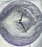 Amethyst Infinity Hand-Painted Fluid Art Wall Clock, Silent Home Decor - Image 3