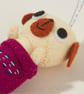 Felt Dog in a Stocking - Christmas Hanging Decoration - Image 2