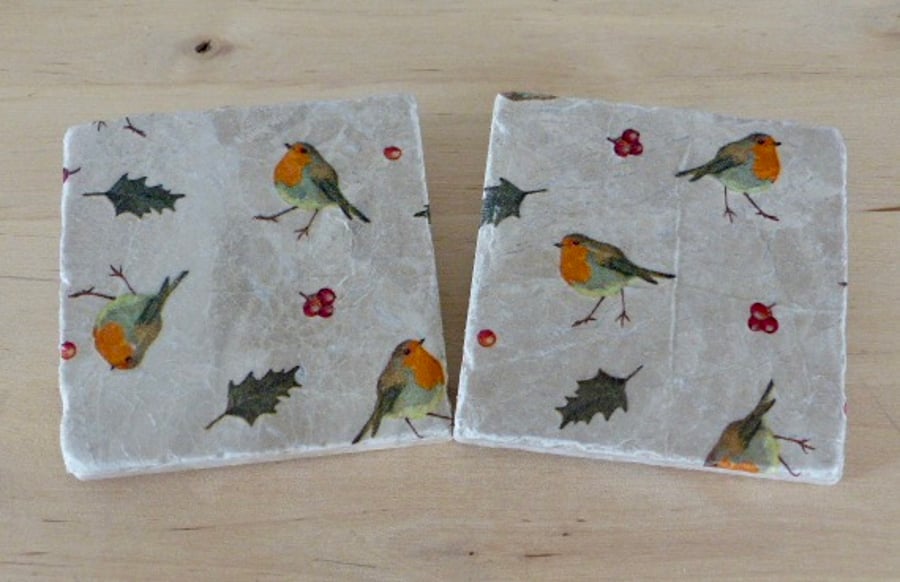 Marble 'Robin' Coasters