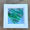  Fused glass heart in a box frame - picture