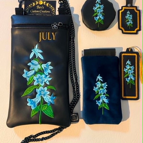 July Birth Flower Gift Set - Embroidered Bundle