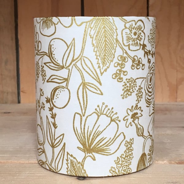 Handmade gold fabric Christmas Little Lantern with fairy lights
