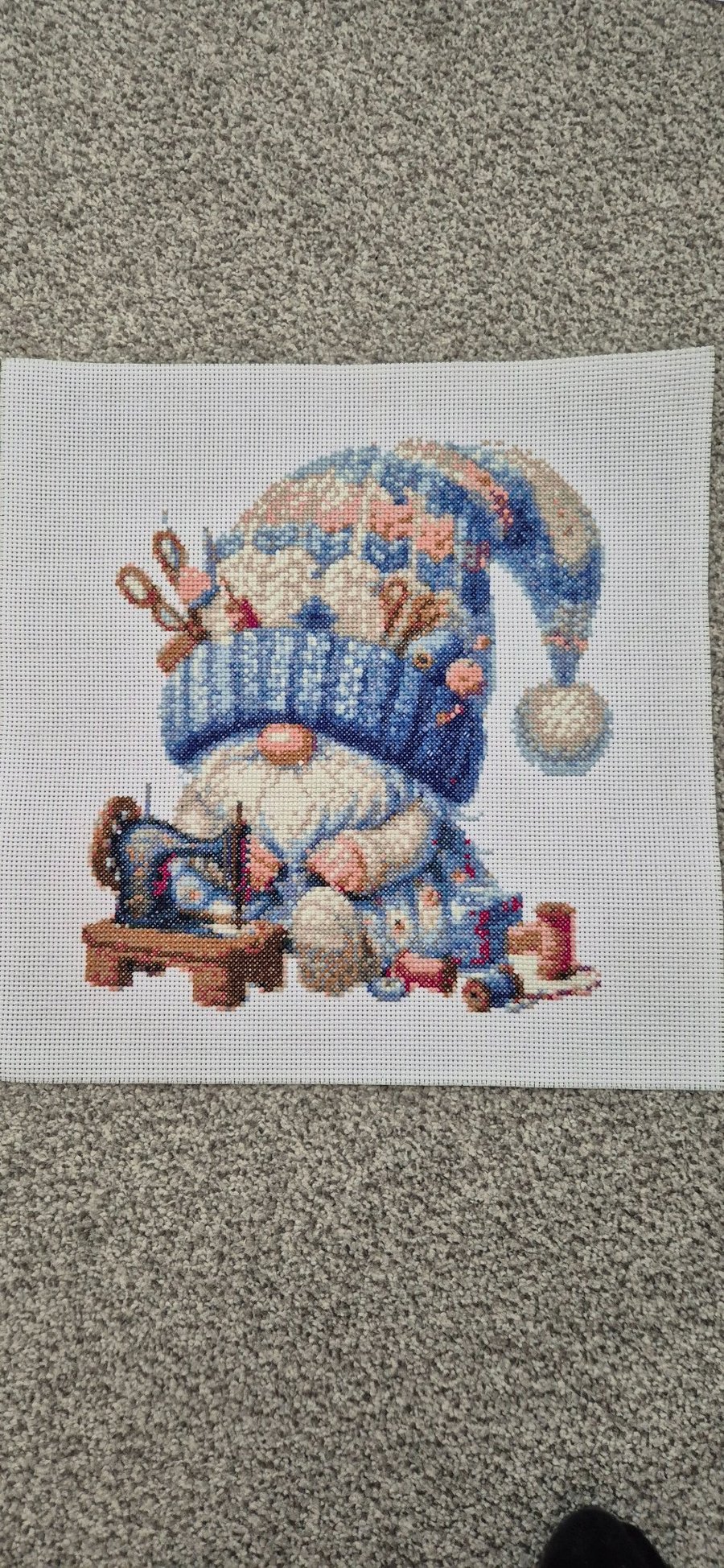 Unframed Sewing Gonk Cross Stitch
