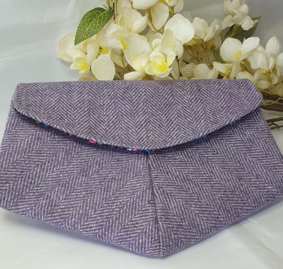 Yorkshire tweed clutch bag