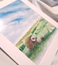 Watercolour print of a Southdowns Sussex Hedgehog - Image 4