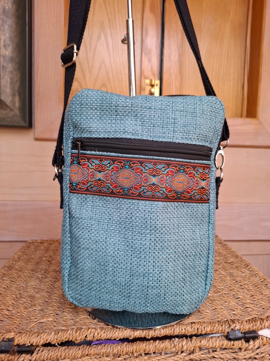 Light blue and braid bag