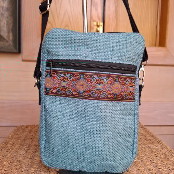 Light blue and braid bag