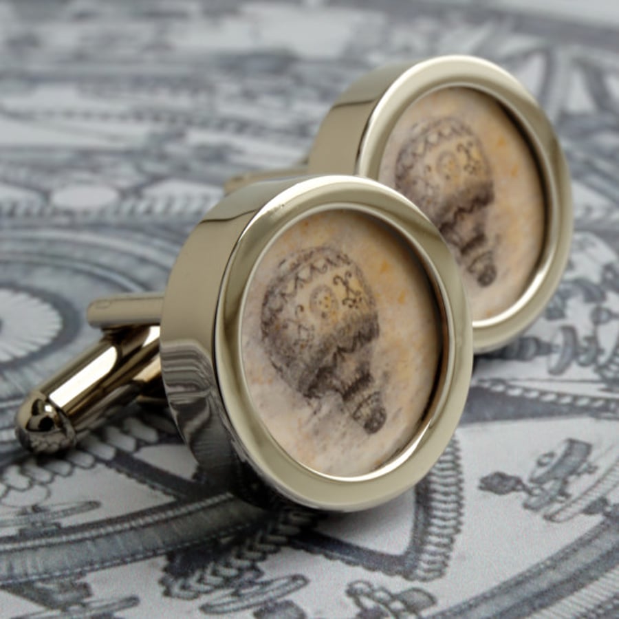 Hot Air Balloon Cufflinks Vintage Steampunk Style