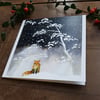 Fox in the snow Christmas card, Japanese watercolour, painted, artist card 