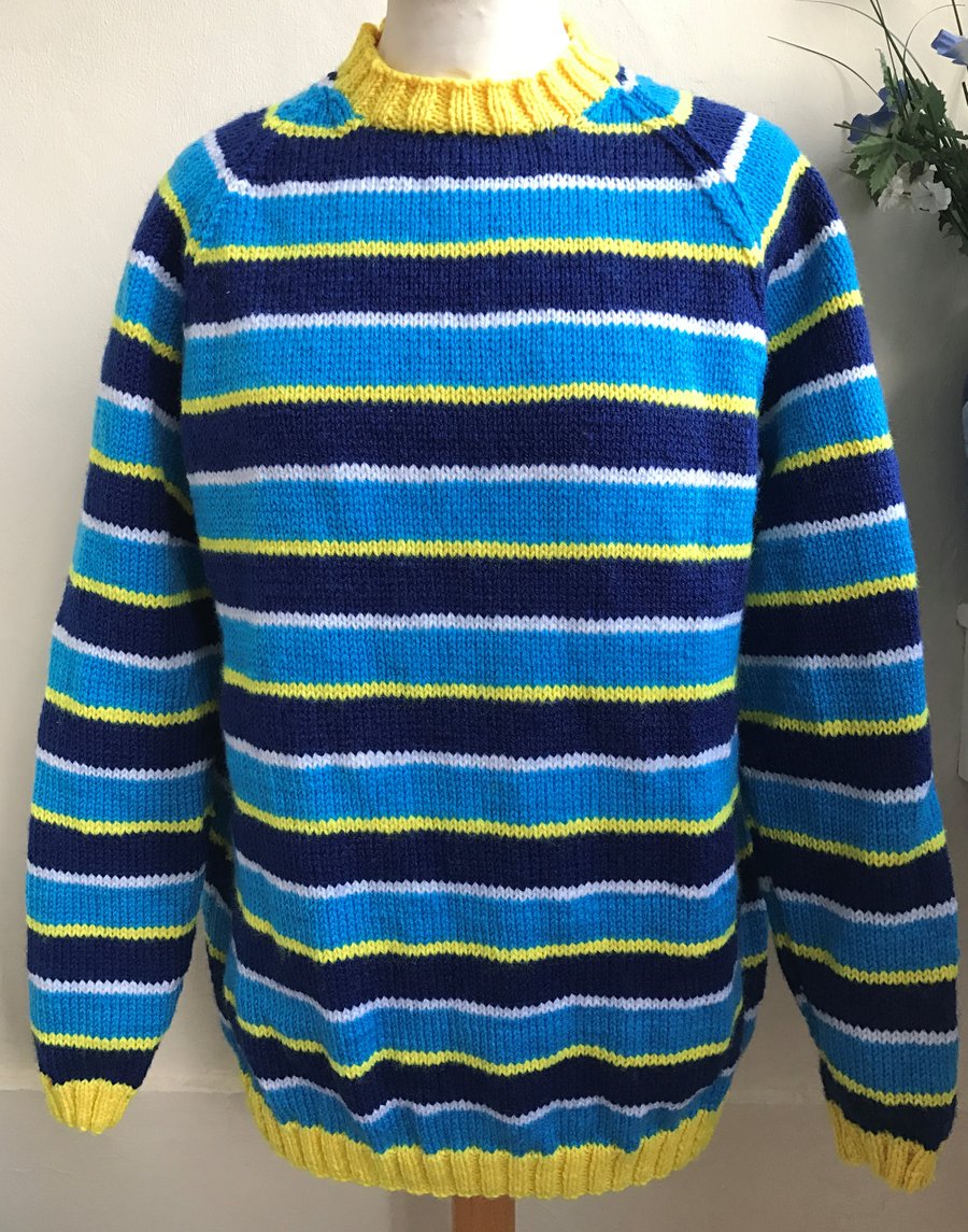 Hand Knitted Blues jumper