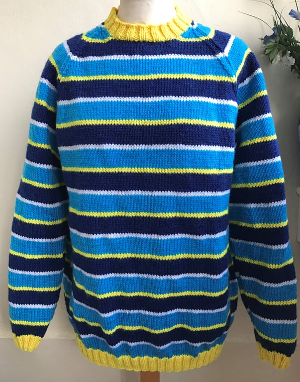 Hand Knitted Blues jumper