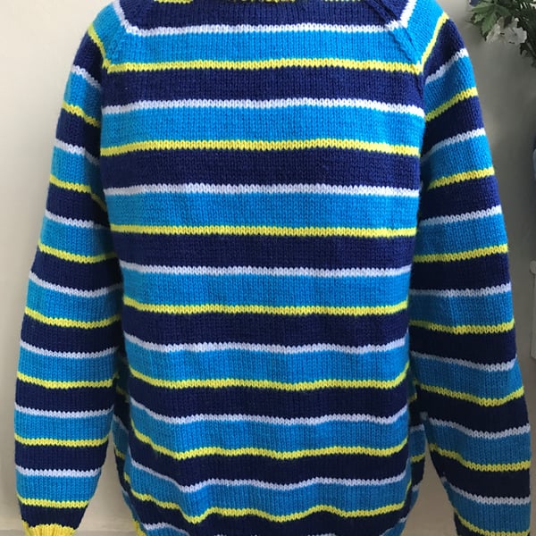 Hand Knitted Blues jumper