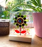 Green and Red Glass flower suncatcher - Image 3